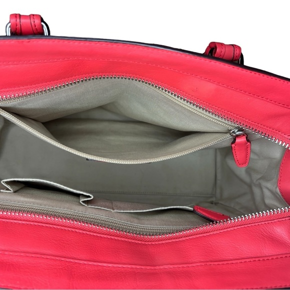 Coach Large Leather Tassel Tote-Coral - Picture 16 of 16